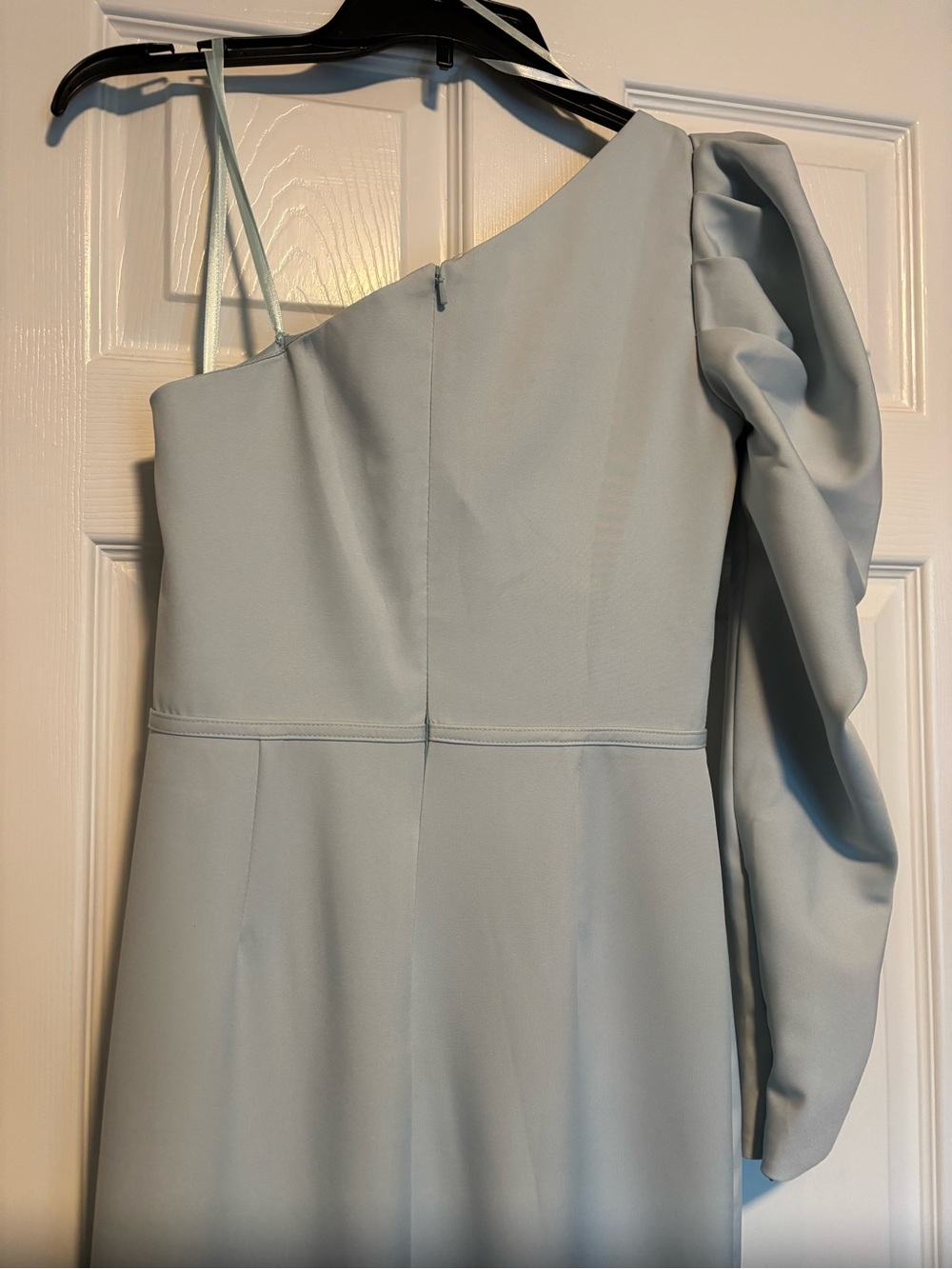 Mac Duggal One-Shoulder Light Blue Evening Gown - Picture 11 of 16